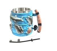 Tasse à café - 300 ml avec poignée ergonomique | Tasse de pêche pour latte - pour eau chaude et froide, eau, jus, latte, thé, bière, père, petit ami, grand-père, oncle