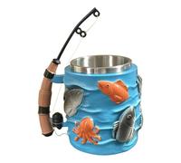 Tasse à café - 300 ml - Motif pêche en relief 3D - Poignée confortable - Tasse à canne à pêche - Récipient créatif durable pour père, petit ami, grand-père, oncle, lait, eau