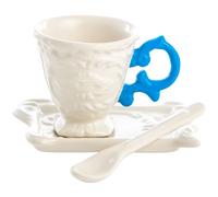 Tasse à café avec soucoupe et cuillère I-WARES bleu clair, Seletti