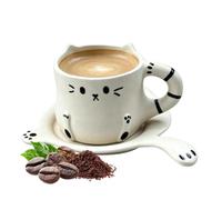 Tasse à café avec soucoupe Mug en Céramique en Forme de Voiture 230 ml avec | Service à Thé Artisanal pour Lait Chocolat Chaud Maison Bureau Restaurant Appartement