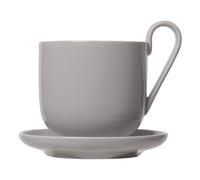 Tasse à café avec soucoupe RO, set de 2 pc, 290 ml, gris, Blomus