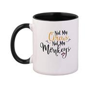 Tasse A Cafe Ce n'est pas mon cirque, ce ne sont pas mes singes. Tasse | DéPart Lot de 2-330ml Robuste Mugs Humour Tasses FrèRe Anniversaire