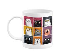 Tasse à café chat - 9,5 x 8,2 cm, tasse à café originale | tasses pour amateurs de chats | tasses à café en céramique pour homme et femme | tasse à boire 350 ml pour eau chaude, froide, jus, lait