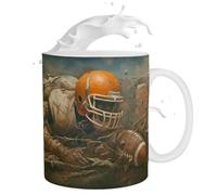 Tasse à café de football, tasse de football américain Tasses à en céramique | Tasse à café pour la décoration de la maison, bureau, présentoir d'étagère, caverne d'homme, bar sportif, 37