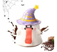 Tasse à café d'Halloween 450 ml drôle en céramique avec poignée à langue | Spooky Season Gobelet pour enfants et adultes Cacao Thé Jus Bière Lait Étudier Salon Salle à Manger