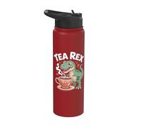 Tasse à café dinosaure Tea Rex Humour Texte Stainless Steel Insulated Water Bottle