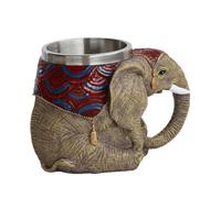 Tasse à café éléphant en acier inoxydable avec corps en résine peinte à la | Tasse en acier inoxydable de qualité alimentaire, design artisanal résistant à la chaleur, cadeau unique idéal pour la
