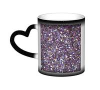 Tasse à café en céramique à paillettes changeant de couleur avec poignée en forme de cœur, parfaite pour la maison, le bureau, les hommes