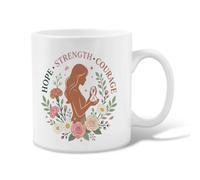Tasse à café en céramique avec citation inspirante Silhouette de femme | Style bohème, tasse à boire, silhouette de femme, couronne florale, citation motivante, thème d'encouragement