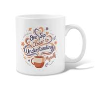 Tasse à café en céramique avec citation Mindful Self-Discovery Bohème 325 | Tasse à boire avec citation de pleine conscience, thème de soi, motifs floraux, atmosphère apaisante, verre en céramique