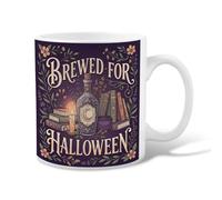 Tasse à café en céramique avec citations Halloween Potion Bottle And Books | Empilages de livres vintage, gobelet, illustrations botaniques, thème mystique, esthétique gothique érudite