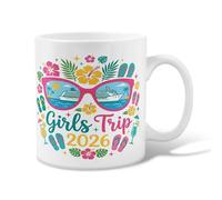 Tasse à café en céramique avec motif de lunettes de soleil, hibiscus tropical, feuilles de palmier, pêche d'été, tasse fantaisie avec poignée, idéale pour l'amitié, la famille, les collègues, les