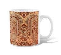 Tasse à café en céramique avec motif floral, art bohème, cercle géométrique, marron, tasse à thé fantaisie avec poignée, idéale pour l'amitié, la famille, les collègues, les enseignants, le personnel