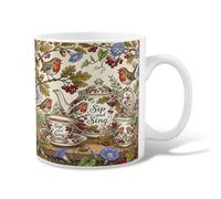 Tasse à café en céramique avec motif oiseau, théière rustique d'automne avec baies, marron, tasse fantaisie avec poignée, idéale pour l'amitié, la famille, les collègues, le personnel, les professeurs