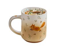Tasse à café en céramique avec motif renard - 550 ml - Pour maison, appartement, bureau, dortoir d'étudiant, enfants, adultes, anniversaire, vacances, thé, eau, lait, jus