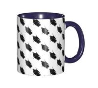Tasse à café en céramique bicolore avec imprimé fleurs sauvages pour un | Tasse en céramique bicolore, finition lisse, poignée incurvée, conçue pour profiter des boissons à la maison et au bureau.