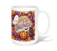 Tasse à café en céramique citrouilles, fantôme, chat, Halloween, tasse à thé fantaisie avec poignée, idéale pour les amis, la famille, les collègues, les enseignants, les couples, les employés 425,2 g