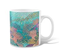 Tasse à café en céramique corail, poisson coloré sous-marin, algues, tasse d'été fantaisie, tasse à chocolat chaud avec poignée, idéale pour les amis, la famille, les amoureux, les personnes âgées