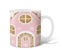 Tasse à café en céramique en forme de maison en pain d'épices, motif flocon de neige fantaisie, fenêtre de Noël, pêche, tasse fantaisie avec poignée, cadeau pour amis, famille, amoureux, personnes