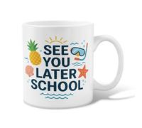 Tasse à café en céramique motif ananas, coque de plongée espiègle espiègle estivale bleue, tasse à thé fantaisie avec poignée, idéale pour l'amitié, la famille, les collègues, le personnel, les