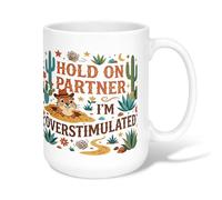 Tasse à café en céramique motif cactus, loutre ludique occidentale, étoiles, vert d'été, tasse de travail fantaisie avec poignée, idéale pour les amis, la famille, les amoureux, les personnes âgées
