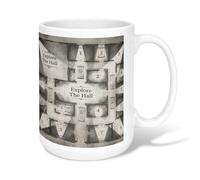 Tasse à café en céramique, motif carte artistique vintage numéro de pièce non gris, tasse fantaisie pour chocolat chaud avec poignée, idéale pour les amis, la famille, les amoureux, les personnes