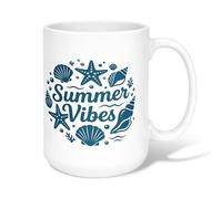Tasse à café en céramique motif étoile de mer, coquillages, corail d'été, bleu marine, tasse fantaisie avec poignée, idéale pour les amis, la famille, les amoureux, les personnes âgées, les collègues