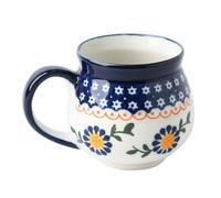 Tasse à Café en Céramique Peinte Anse Ergonomique pour Boissons Chaudes | Surface Lisse, Isolation Thermique, Motif Unique, Adaptée au Chocolat Chaud, à Soupe, au Petit-déjeuner ou Dehors