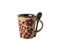 Tasse à café en céramique peinte la main, for le thé au bureau et maison | Tasse en grès peint artisanalement, sans danger for le micro-ondes, cadeau unique for les amateurs de café et de thé.