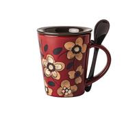 Tasse à café en céramique peinte la main, for le thé au bureau et maison | Tasse en grès peint artisanalement, sans danger for le micro-ondes, cadeau unique for les amateurs de café et de thé.