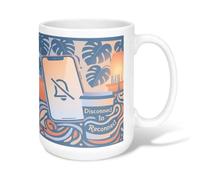 Tasse à café en céramique pour téléphone, lampe tropicale moderne, feuilles de palmier, tasse à thé fantaisie avec poignée, idéale pour l'amitié, la famille, les collègues, les professeurs, 445 ml