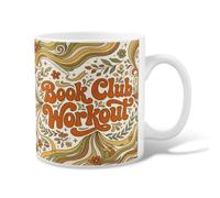 Tasse à café en céramique tourbillons, style bohème vintage, fleurs, feuilles, orange, avec poignée, idéale pour les amis, la famille, les collègues, les personnes âgées, les personnes âgées, 325 ml