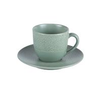 Table Passion – Tasse à café et sa soucoupe Vésuvio sauge 12 cl (lot de 6)