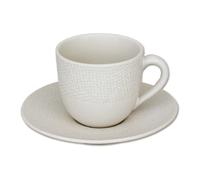 Tasse à café et sous-tasse Vésuvio blanc 12 cl (lot de 6)