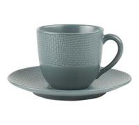 Tasse à café et sous-tasse Vésuvio bleu 12 cl (lot de 6) - Table Passion - Bleu - Grès BLEU G