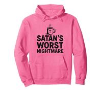 Tasse à café Funny Christians: Le Mot de Satan Nightmare Sweat à Capuche, Unisexe pour Adultes, Rose Vif, XXL