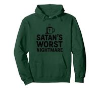 Tasse à café Funny Christians: Le Mot de Satan Nightmare Sweat à Capuche, Unisexe pour Adultes, Vert Forêt, XXL