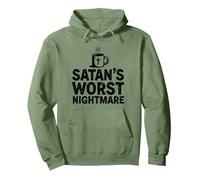 Tasse à café Funny Christians: Le Mot de Satan Nightmare Sweat à Capuche, Unisexe pour Adultes, Vert Sauge, XXL