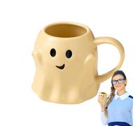 Tasse à café Halloween 440 ml en forme de fantôme pour chaud et froid | Tasse à café en céramique pour la maison, la cuisine, la salle de pause, le dortoir d'étudiant et le thé de l'après-midi