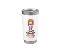 Tasse à café humoristique avec inscription « I Hate Mondays Person » Gobelet isotherme en acier inoxydable double paroi