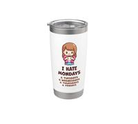 Tasse à café humoristique avec inscription « I Hate Mondays Person » Gobelet isotherme en acier inoxydable double paroi