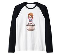 Tasse à café Humoristique avec Inscription « I Hate Mondays Person » Manche Raglan