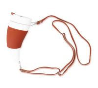 Tasse à café isolée en acier inoxydable,Tasse en corne de bœuf,Bouteille d'eau avec corde, mug isotherme cafe avec couvercle et bandoulière réglable pour le voyage,230ml(blanc)