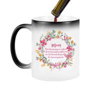 Tasse à café magique en céramique à changement de couleur - Tasse à café magique conductrice thermique - 1 tasse à thé en porcelaine effet thermique - Cadeau d'anniversaire pour meilleure maman