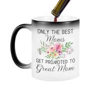 Tasse à café magique - Tasse en céramique - Théière thermique réactive à la chaleur - Effet surprise - Tasse de petit-déjeuner avec inscription - Cadeau pour belle-mère - Noël - Blanc