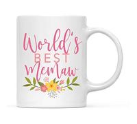 Tasse à café Motif pétale Roses grand-mère Mug Souvenir 2 pièces / 330 ml | Robuste Tasses Rillant Tasses à cafe Evjf Anniversaire