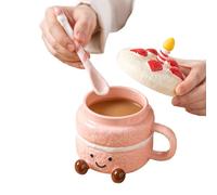 Tasse à Café Originale Céramique 400ml Avec Couvercle Cuillère Et Pieds