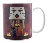 Paladone Tasse à café en céramique Minecraft Nether and Steve sous licence officielle qui se transforme avec les boissons chaudes, cadeau de jeu, marchandise de culture pop, 300 ml