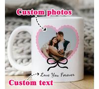 Tasse à café personnalisée, peut imprimer votre photo/nom, tasse personnalisée, vaisselle romantique, convient aux hommes et aux femmes, cadeau idéal pour la famille et les amis, convient également po
