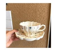 Tasse A Cafe Tasse en céramique et soucoupe tasse à café jupe florale | Plateau à desserts, tasse à thé de l'après-midi, verres en porcelaine, cadeaux for filles(C)